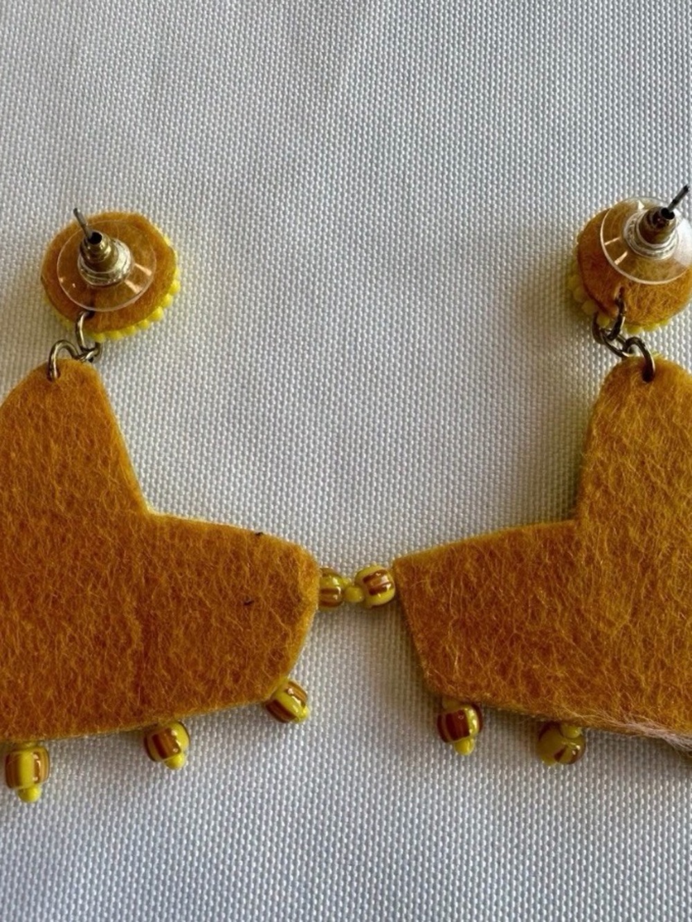 Beaded Yellow Multicolor Sombrero Earrings - Picture 4 of 5